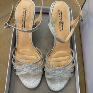 Badgley Mischka Glittering Silver Strappy Heels